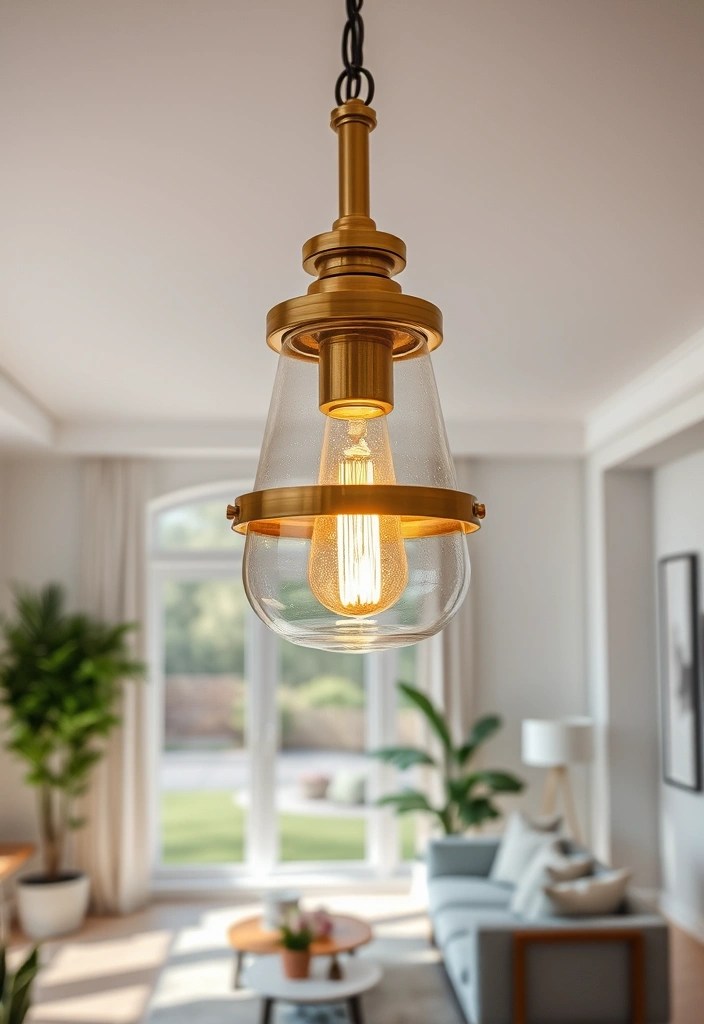 15 Eye-Catching Brass Lighting Fixtures That'll Illuminate Your Space Like Never Before! - 11. Brass and Glass Combination Fixture