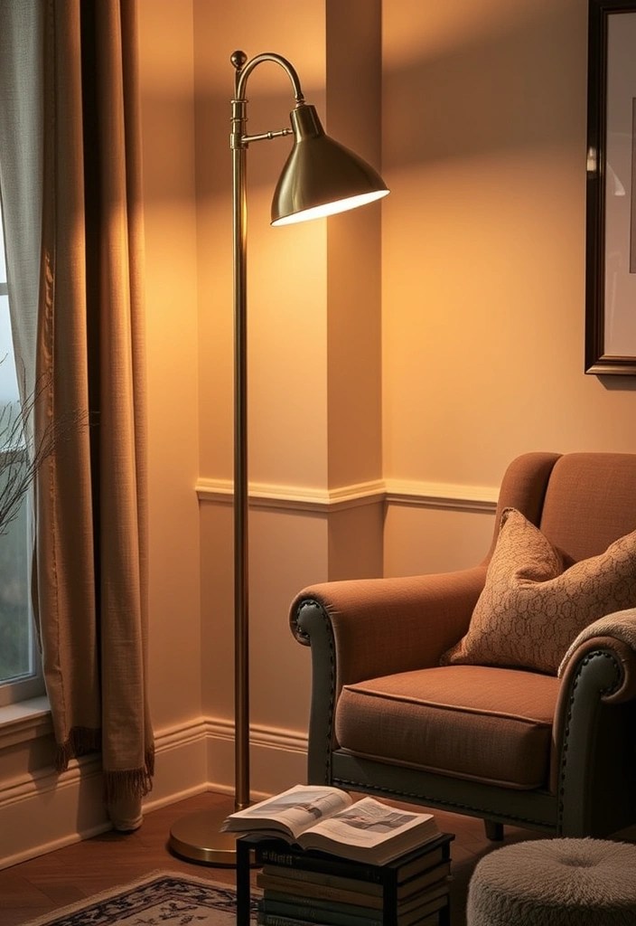 15 Eye-Catching Brass Lighting Fixtures That'll Illuminate Your Space Like Never Before! - 13. Elegant Brass Floor Lamp