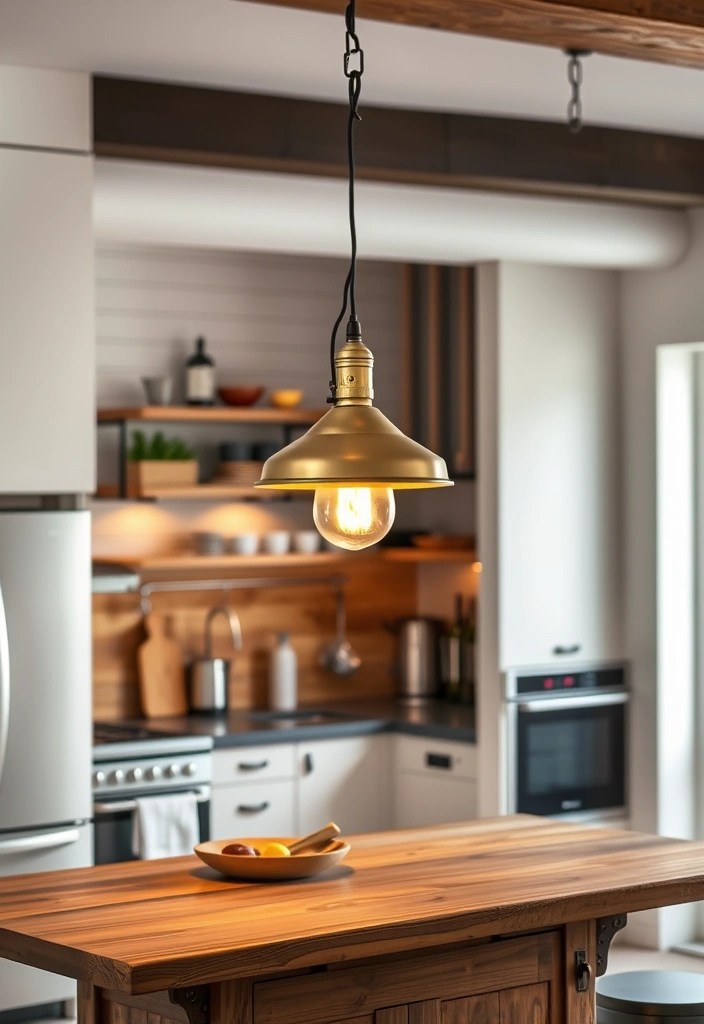 15 Eye-Catching Brass Lighting Fixtures That'll Illuminate Your Space Like Never Before! - 9. Industrial Brass Pendant